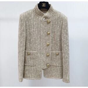 Chanel 2015 Beige Tweed Jacket Sz.36